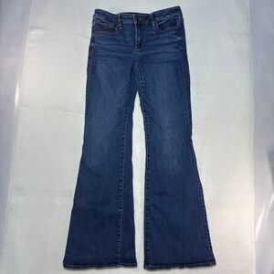 American Eagle Low-Rise Flare Jeans Next Level Stretch Dark Wash Size 4 Regular